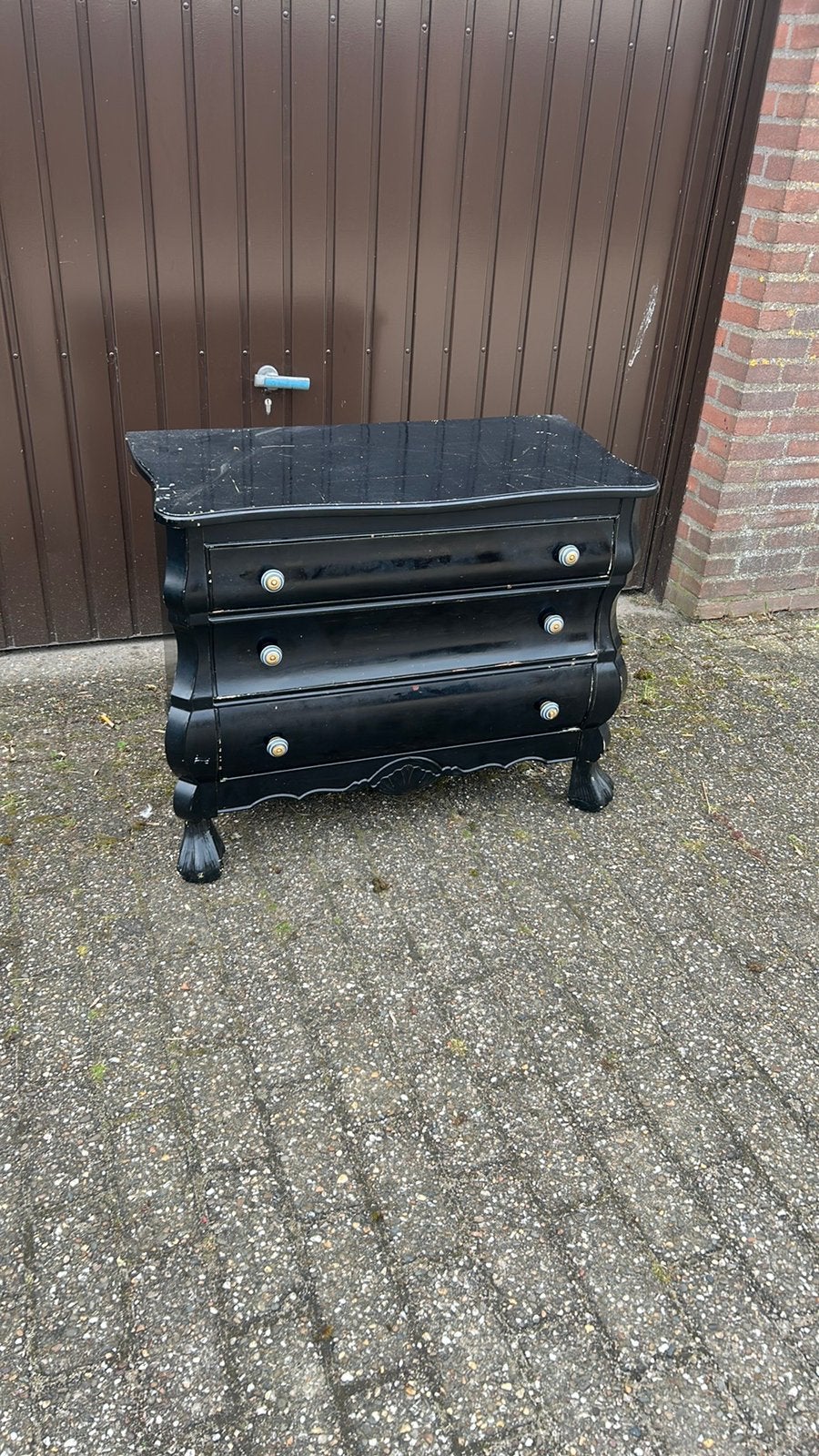 Buikkast zwart antiek opknapper, Antiek en Kunst, Ophalen
