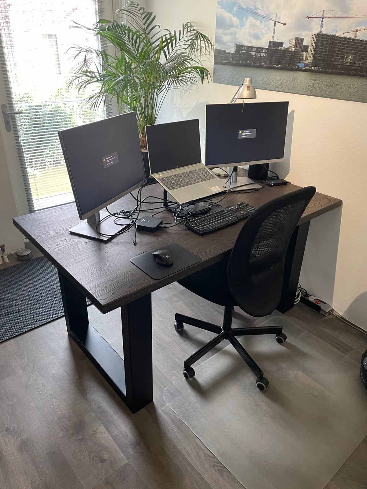 Eettafel donker eiken als nieuw, Ophalen, 200 cm of meer, 50 tot 100 cm, Zo goed als nieuw