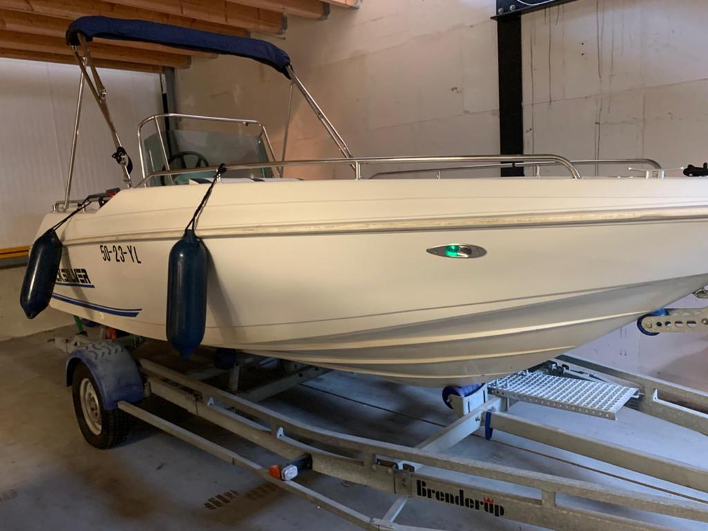 Quicksilver 500/ 100 pk yamaha/trailer, Watersport en Boten, Vis- en Consoleboten, 70 pk of meer, Gebruikt, Viertaktmotor, 5 m