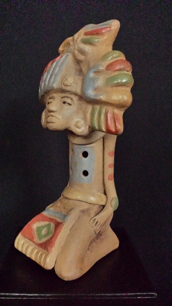 BEELDJE uit Mexico ~ AZTEKEN Cultuur ~ Aardewerk FLUIT, Steen/keramiek, Mexico, Handgemaakt, Ophalen of Verzenden