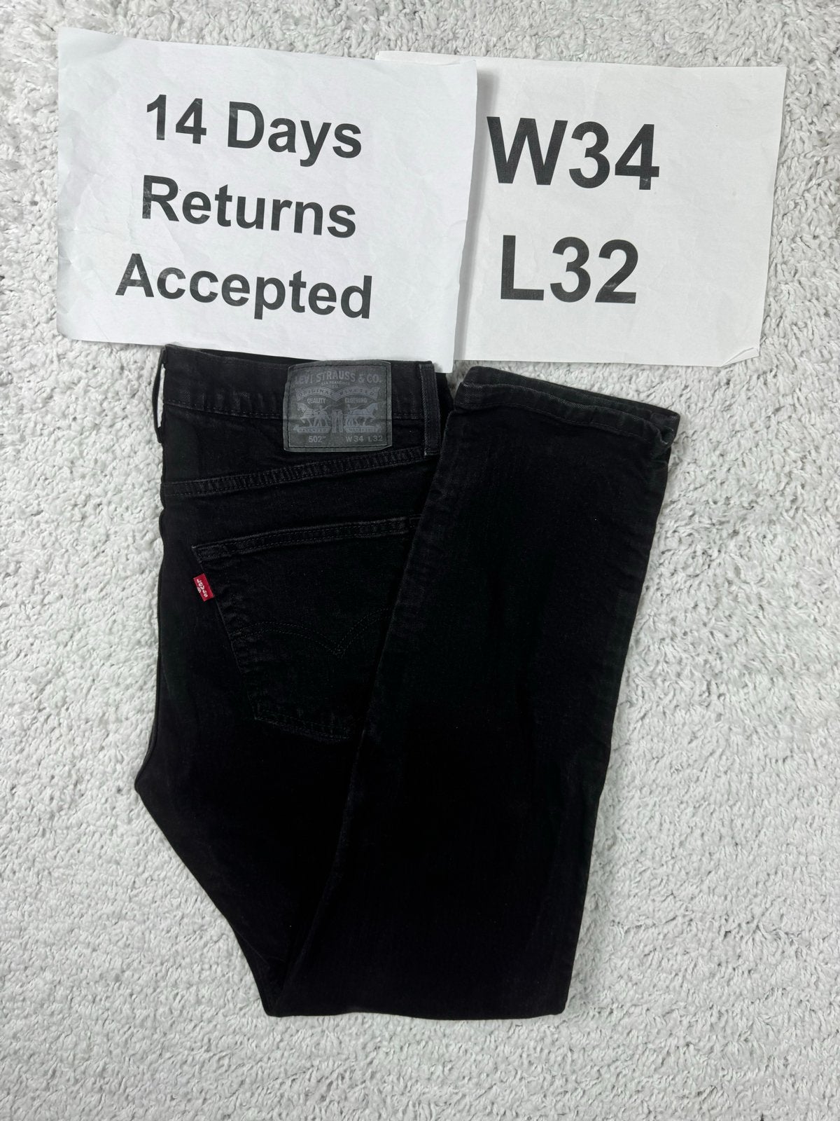 Levi's 502 Tapered Fit Jeans Zwart W34 L32 3784, Zwart, U, Ophalen of Verzenden, H