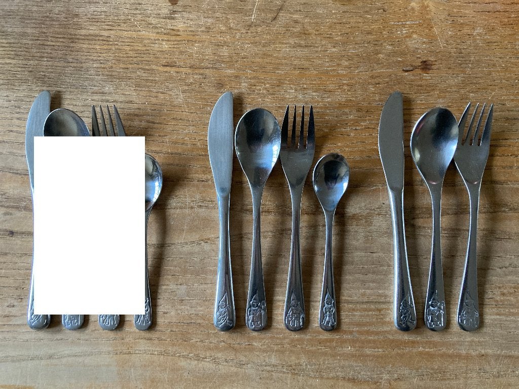 1x WMF kinderbestek kabouter - mes vork lepel lepeltje, Gebruikt, Kinderbestek, Bestekset, Ophalen of Verzenden