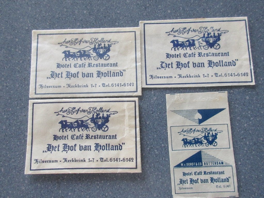 4 x Hilversum, hotel-café-rest. Het Hof van Holland, Verzenden, Nederland