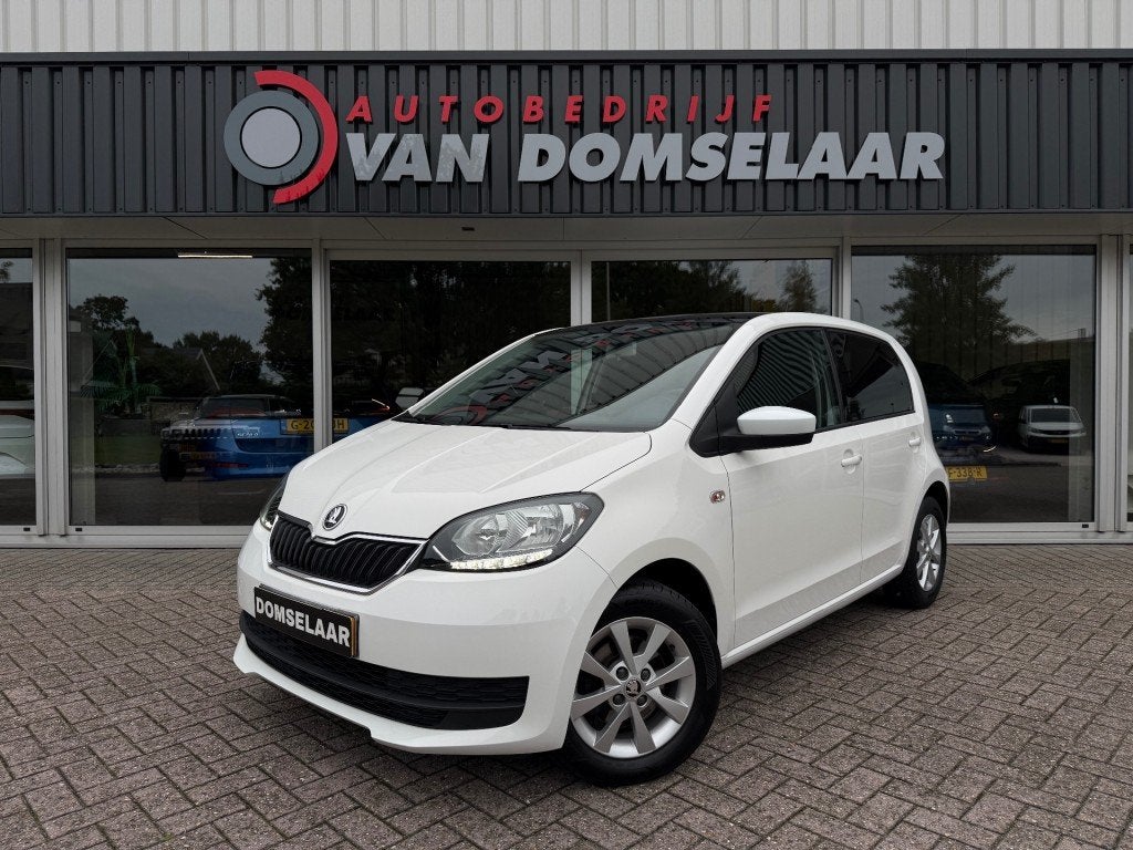 Skoda CITIGO 1.0 Greentech Ambition - Pano Cruise Airco Blue, Auto's, Voorwielaandrijving, Gebruikt, 60 pk, Wit