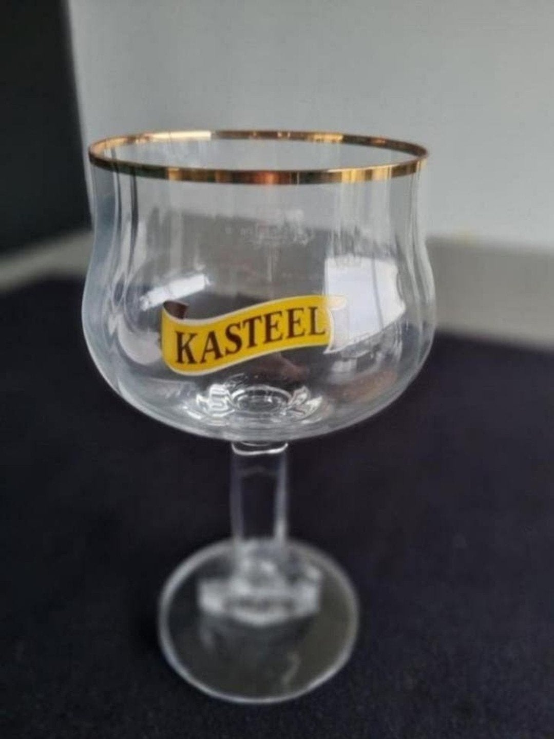 Kasteel Bier glas met gouden rand., Ophalen of Verzenden, Bierglas