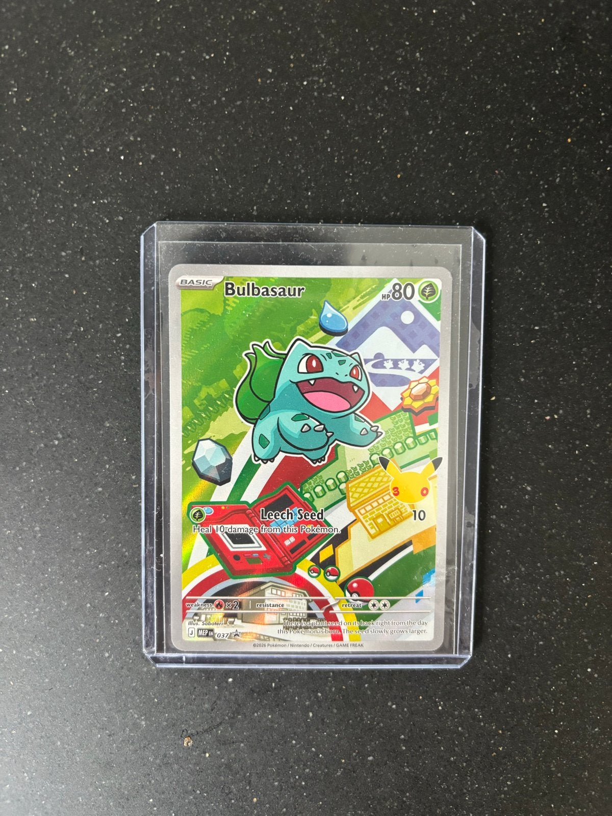 Bulbasaur (MEP 037) Pokemon Kaart - Zo goed als nieuw, Ophalen of Verzenden, Nieuw, Losse kaart, Foil