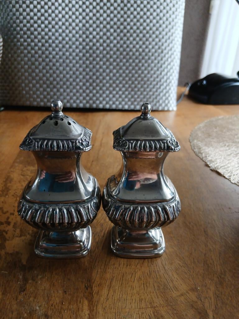 Peper en zout stel engels silverplated, Ophalen of Verzenden
