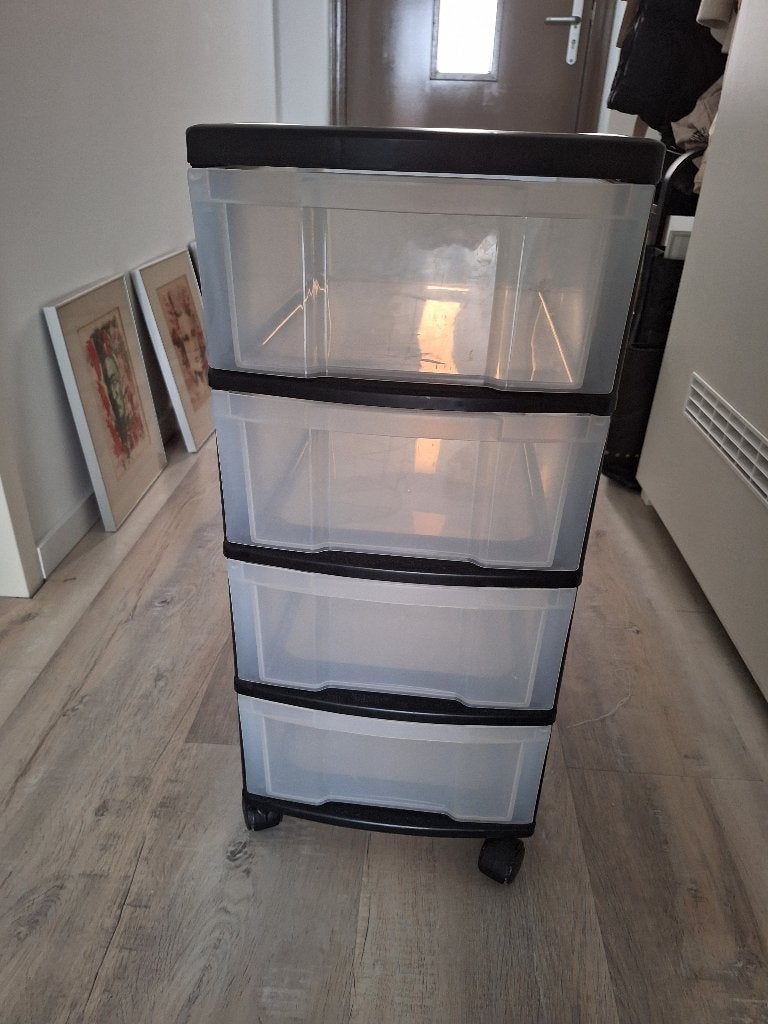 Ladenkastje  4 laden, Huis en Inrichting, Kasten | Ladekasten, Ophalen, Kunststof, Gebruikt, 50 tot 100 cm