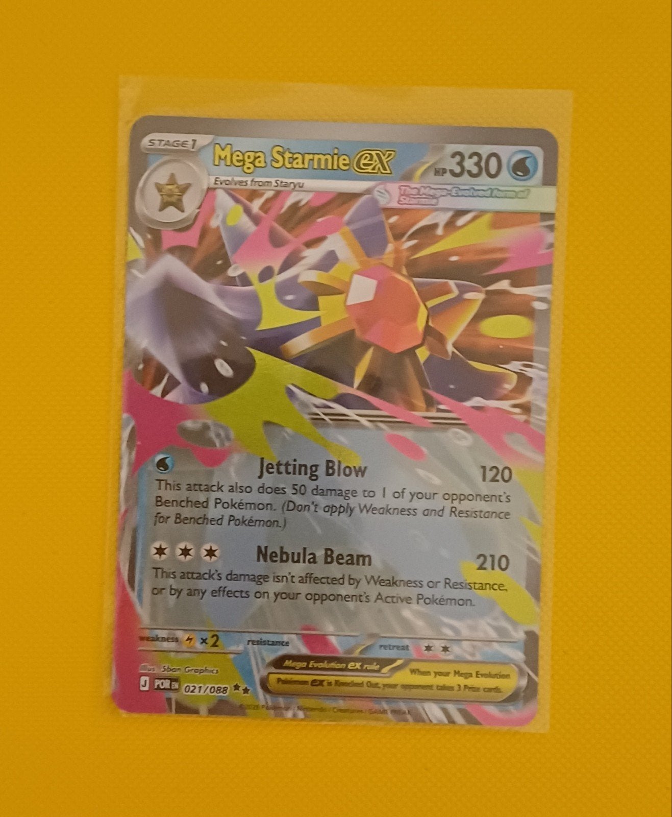 Mega Starmie EX (POR021/EN), Ophalen of Verzenden, Zo goed als nieuw, Losse kaart, Foil