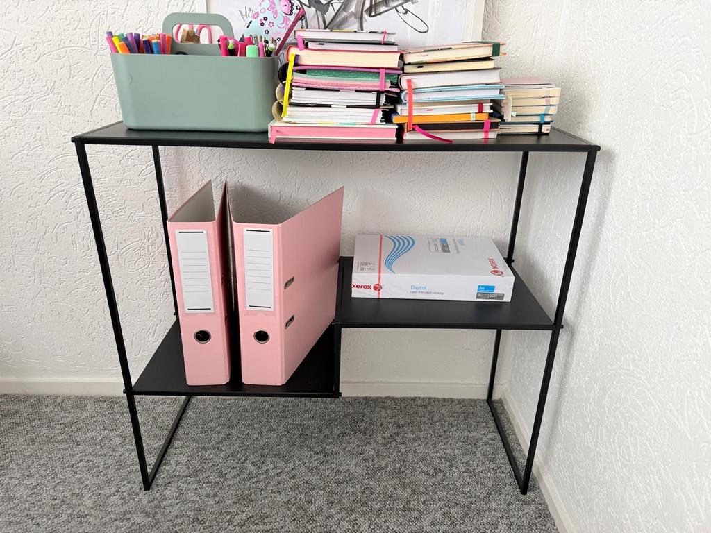 Compacte kast / bureaukast in moderne stijl (zwart), Met plank(en), Gebruikt, Minder dan 100 cm, Metaal