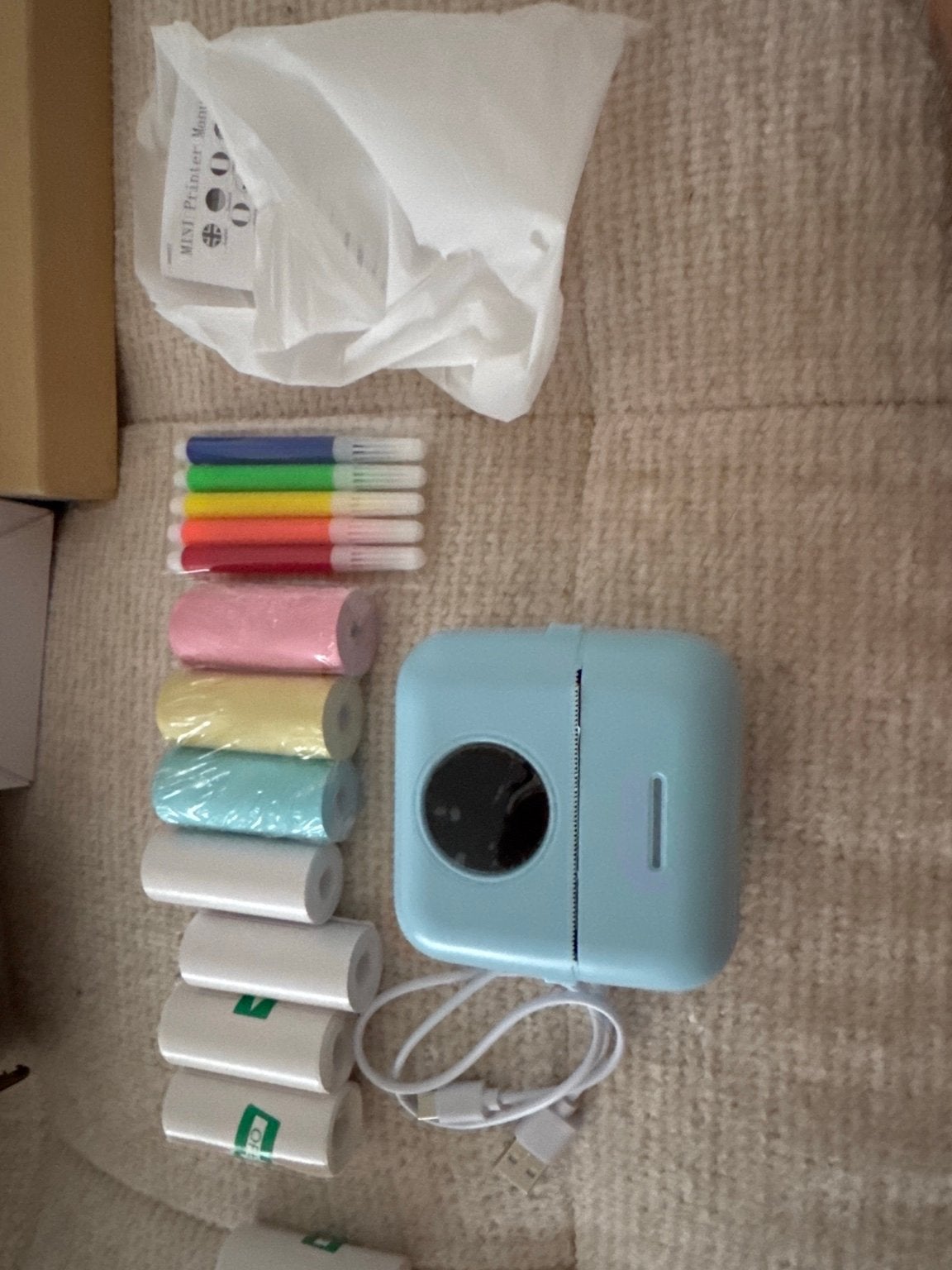 GuKKK Draagbare Mini Thermische Printer met Extra Rollen, Computers en Software, Printers, Zwart-en-wit printen, Printer, Nieuw