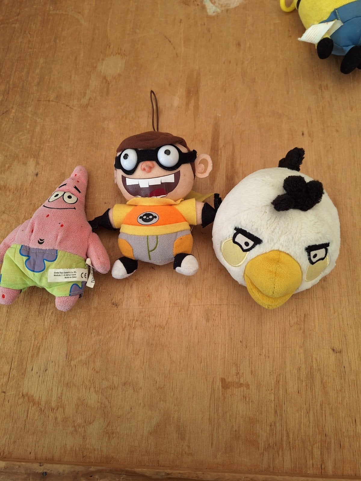 Patrick, chum chum en angry bird knuffel sleutelhanger, Ophalen