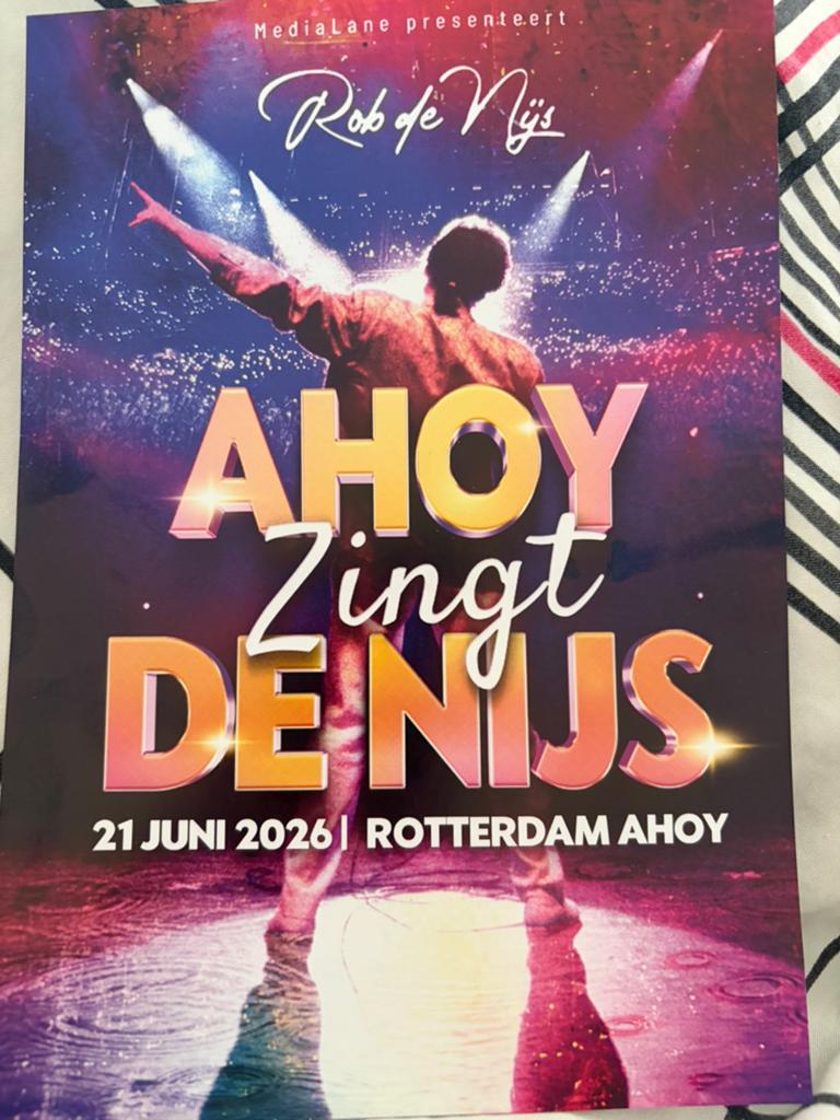 4 tickets Ahoy zingt de Nijs 21 juni 2026 zitplaatsen vak Ee, Ophalen of Verzenden, Nieuw