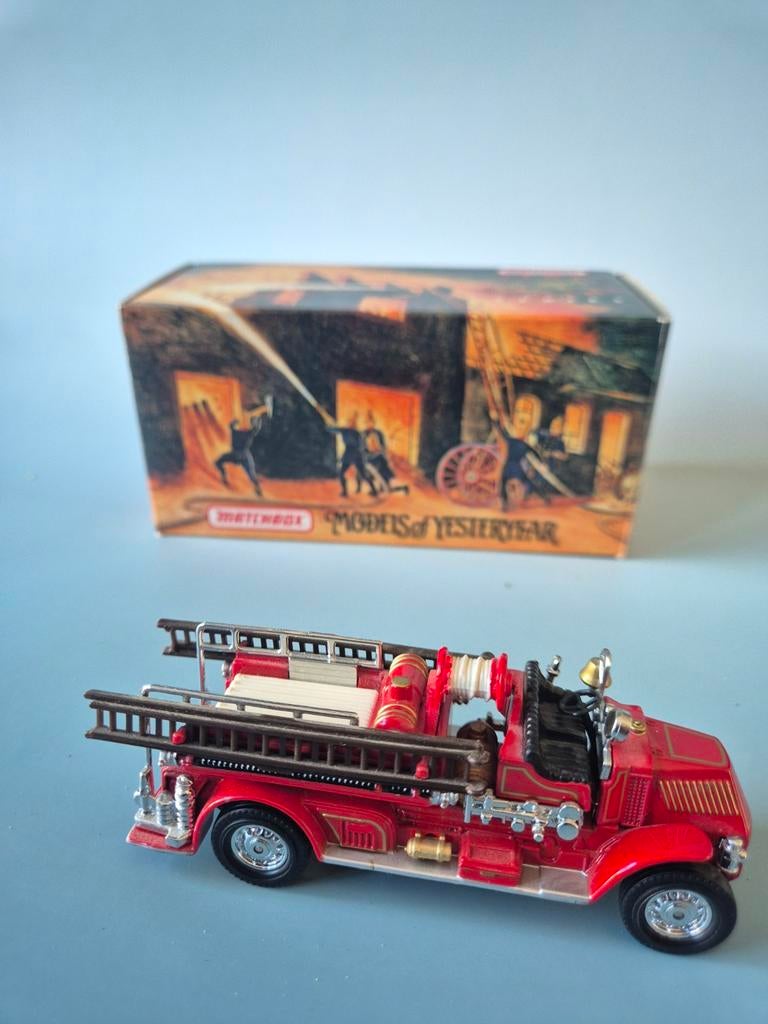 Matchbox Models of Yesteryear 1920 Mack AC Brandweerwagen, Hobby en Vrije tijd, Modelauto's | 1:43, Ophalen of Verzenden, Zo goed als nieuw