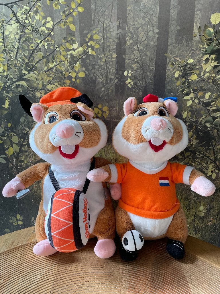 2 oranje voetbal hamsters AH, Ophalen of Verzenden, Zo goed als nieuw, Overige typen, Albert Heijn