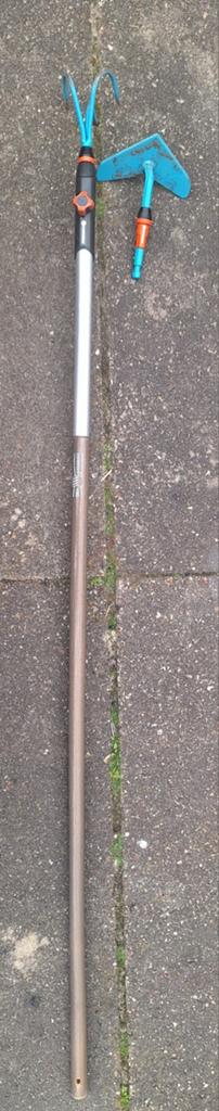 Gardena schoffel en drietand hark, Ophalen, Gebruikt, Cultivator, Gardena