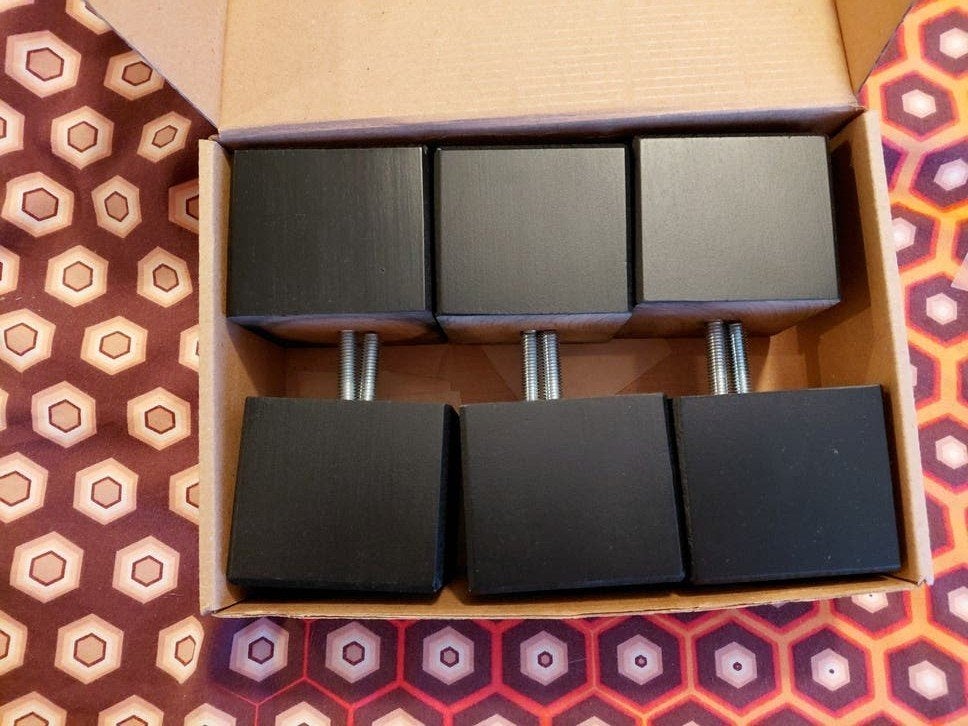 6 zwarte poten MILANO 7x7x6cm voor meubels, Ophalen of Verzenden, Nieuw