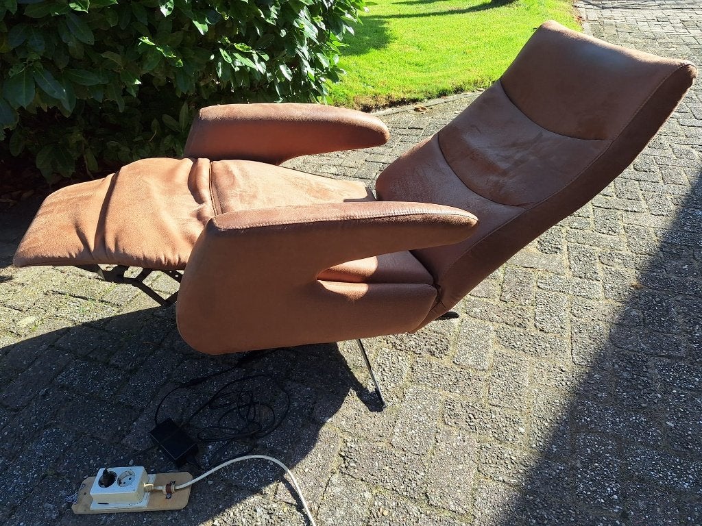 Elektrisch verstelbare relaxfauteuil /stoel camel microleder