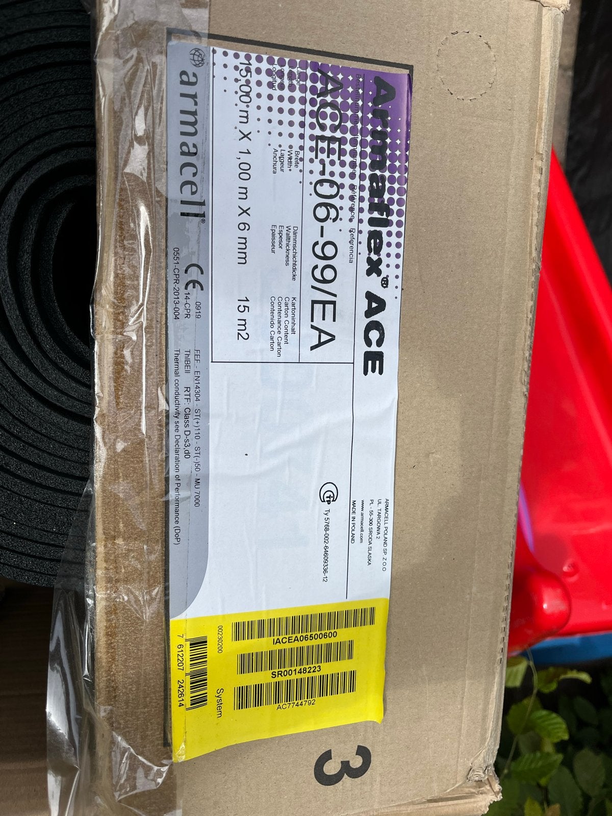 Armaflex ACE isolatie zelfklevend  9m², Overige materialen, 4 tot 8 cm, Nieuw, Muurisolatie