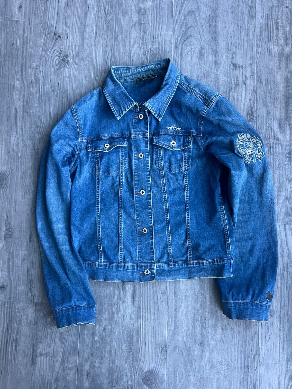 Spijkerjas jeansjack van HV Society maat 38., Ophalen of Verzenden, Zo goed als nieuw, Maat 38/40 (M), Blauw