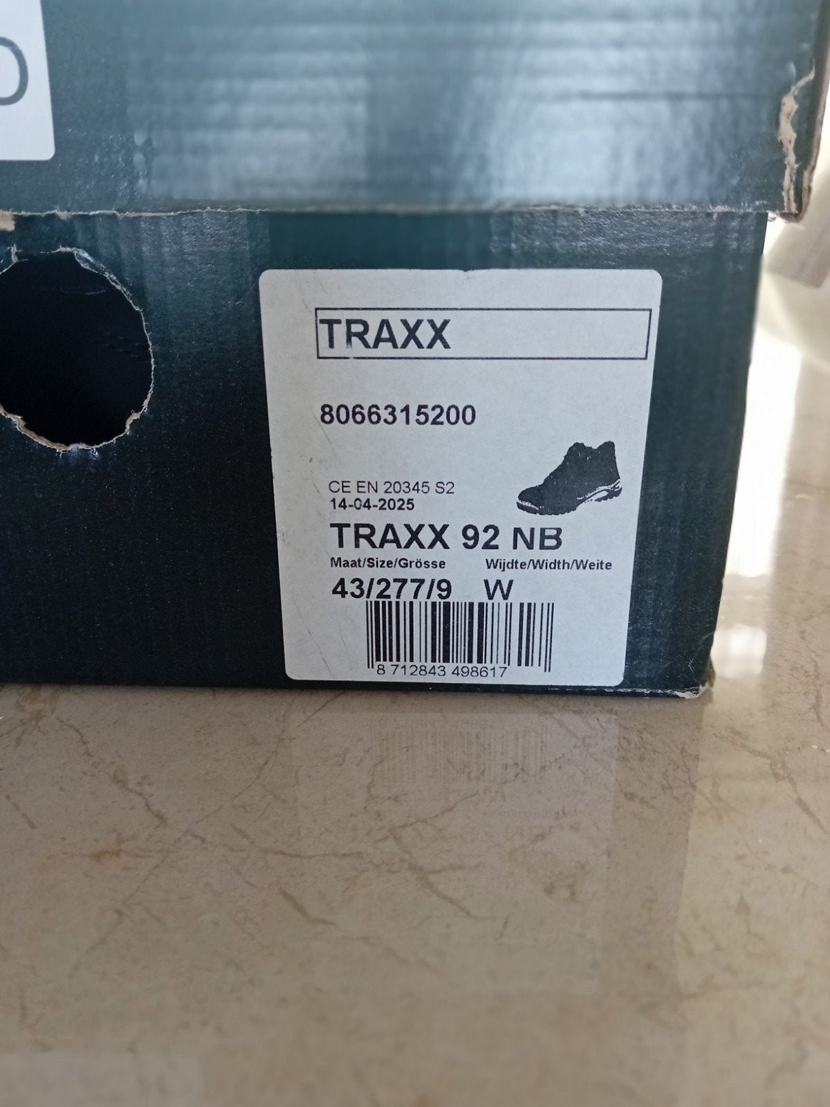 Bata Industrials TRAXX 92 NB Veiligheidsschoenen Maat 43, Ophalen of Verzenden, Nieuw