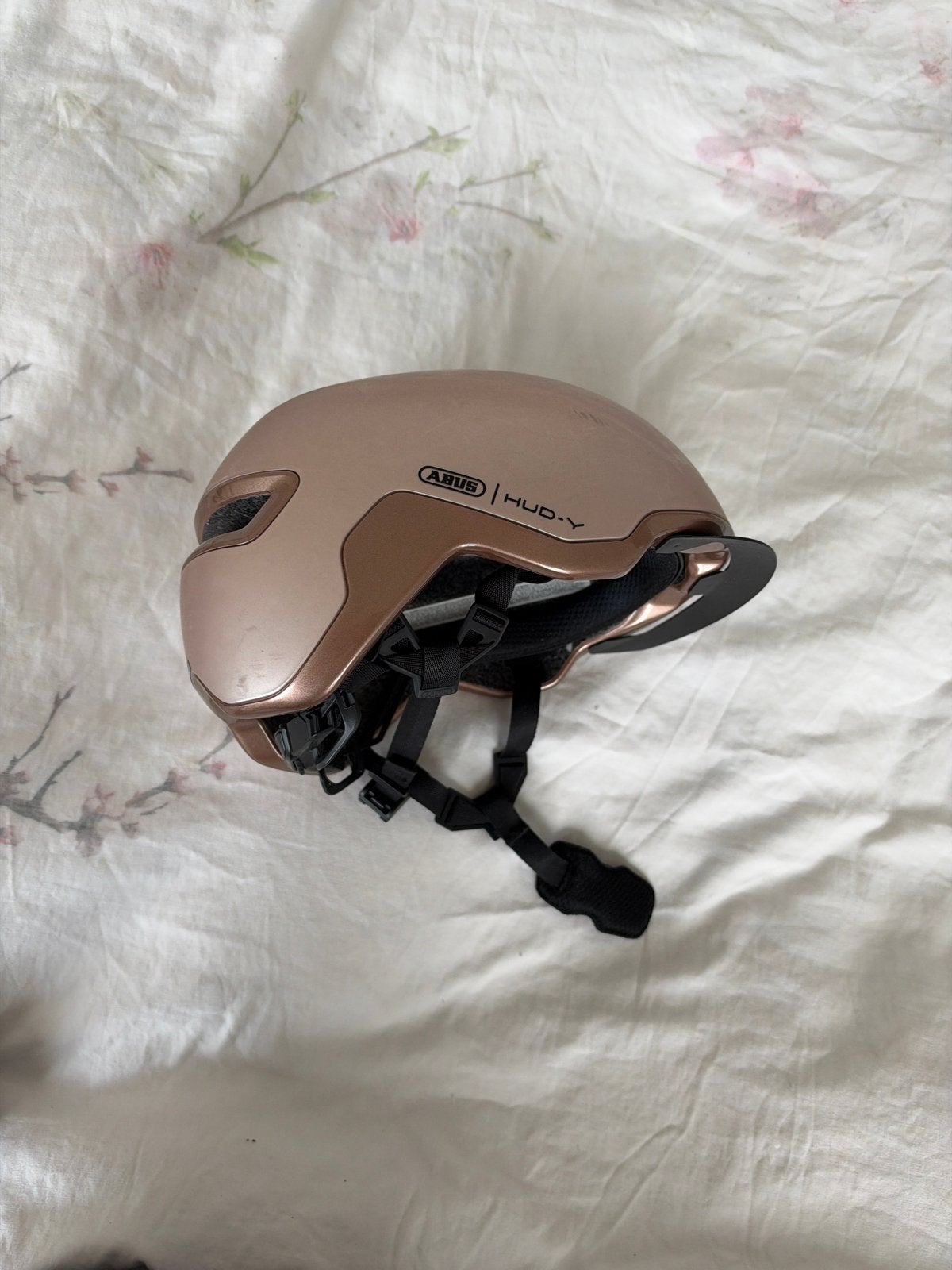 ABUS HUD-Y Fietshelm - Roségoud - Maat M (54-58cm), Ophalen of Verzenden, Zo goed als nieuw, M, Heer of Dame