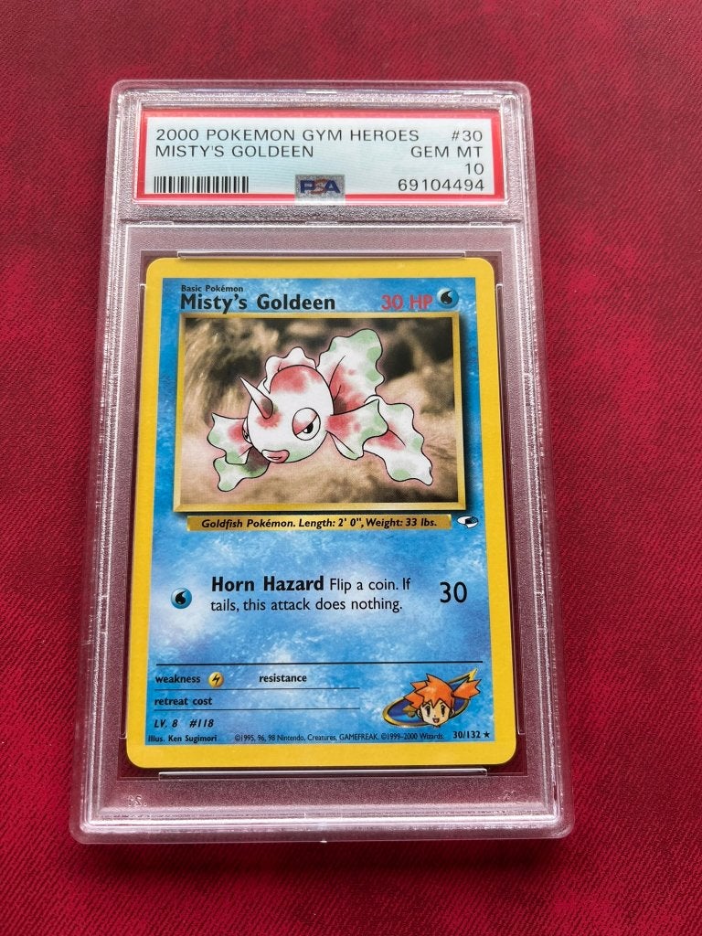 PSA 10 Pokemon 2000 GYM HEROES Misty's GOLDEEN 30, Ophalen of Verzenden, Nieuw, Losse kaart