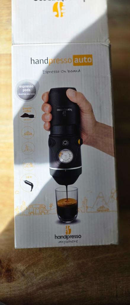 Handpresso Auto 12V Espressomachine incl. Koffiepads, Witgoed en Apparatuur, Koffiezetapparaten, Koffiepads en cups, Espresso apparaat