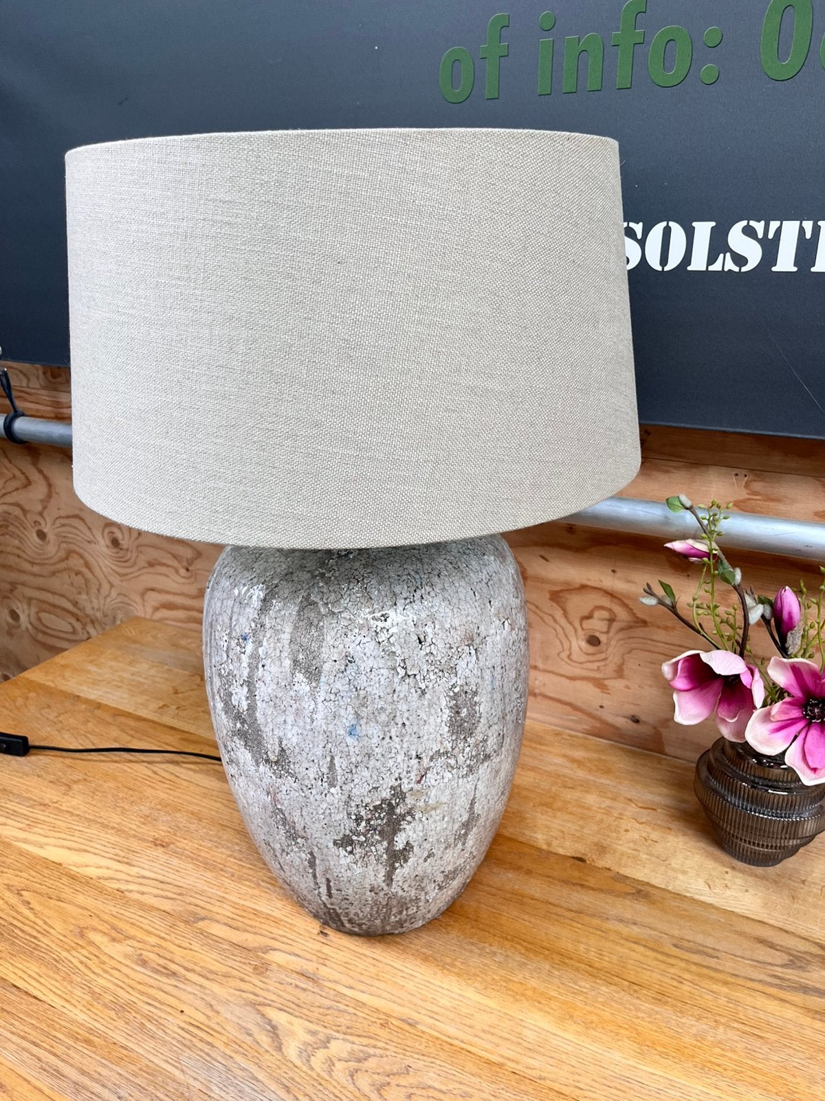 Keramische schemerlamp (74 cm hoog), 74 cm, Xx, Textiel, E14 (klein)