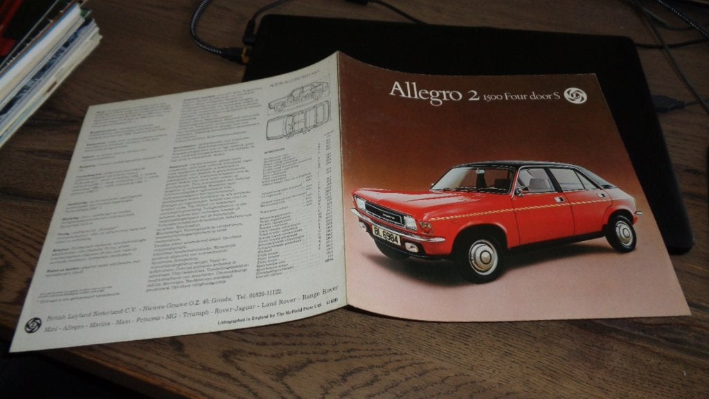 Folder  ALLEGRO 2 ,  1500 Four door S, Boeken, Verzenden, Zo goed als nieuw, Overige merken