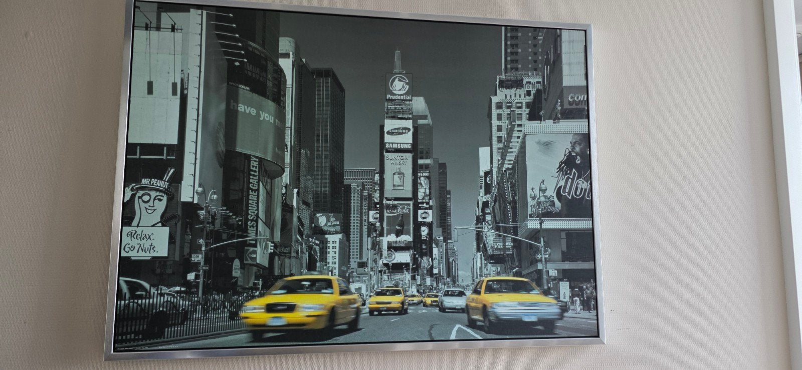 Times Square New York Canvas Schilderij, 50 – 75, Gebruikt, Ophalen of Verzenden, Schilderij