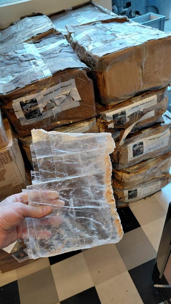 Doos met 20 kg Seleniet Mariaglas mineralen, Ophalen of Verzenden