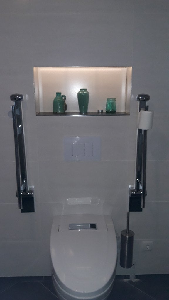 KEUCO PLAN Care inklapbare steungreep + toiletrolh., 700mm!, Ophalen of Verzenden, Zo goed als nieuw, Wit, Toilet-accessoire