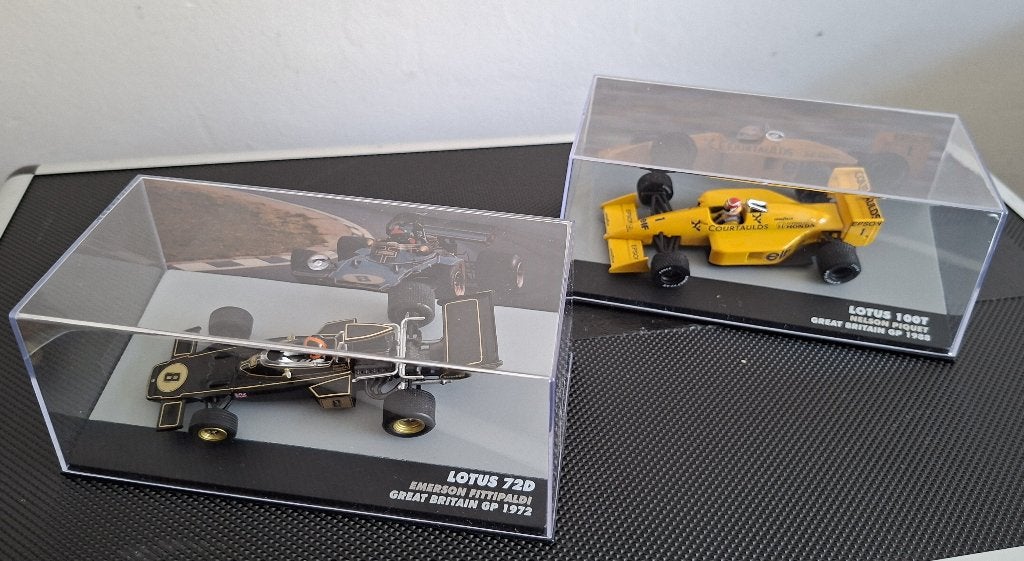Lotus F1 Fittipaldi 72 en Piquet 88, Ophalen of Verzenden, Zo goed als nieuw, Auto, Overige merken