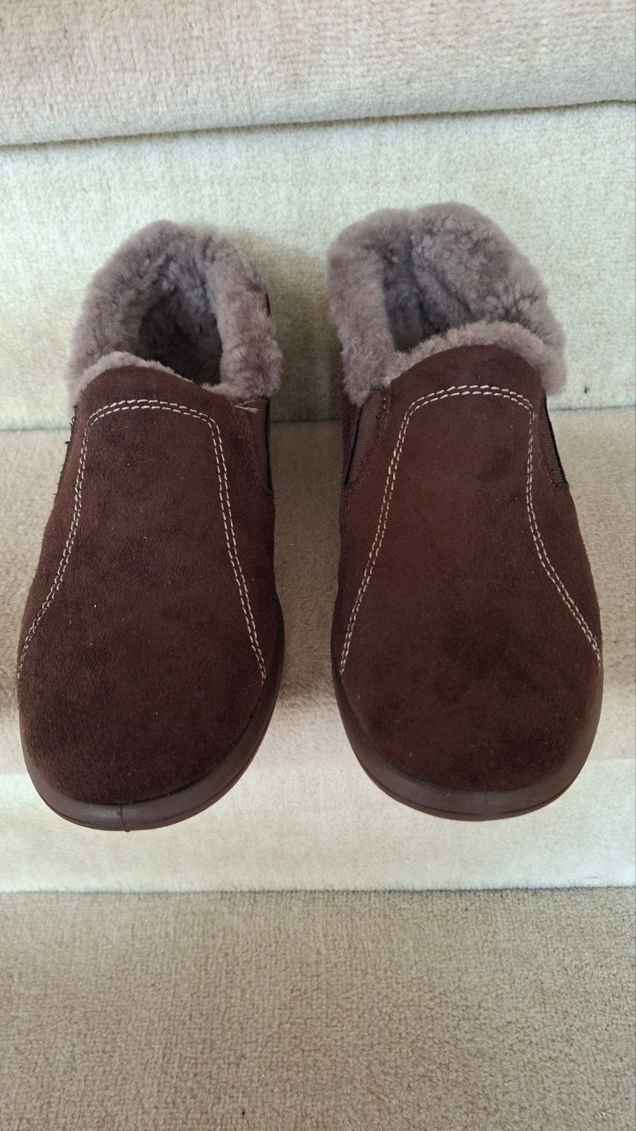 Rohde pantoffels, bruin, maat 40, Kleding | Dames, Bruin, Ophalen of Verzenden, Zo goed als nieuw, Pantoffels of Sloffen