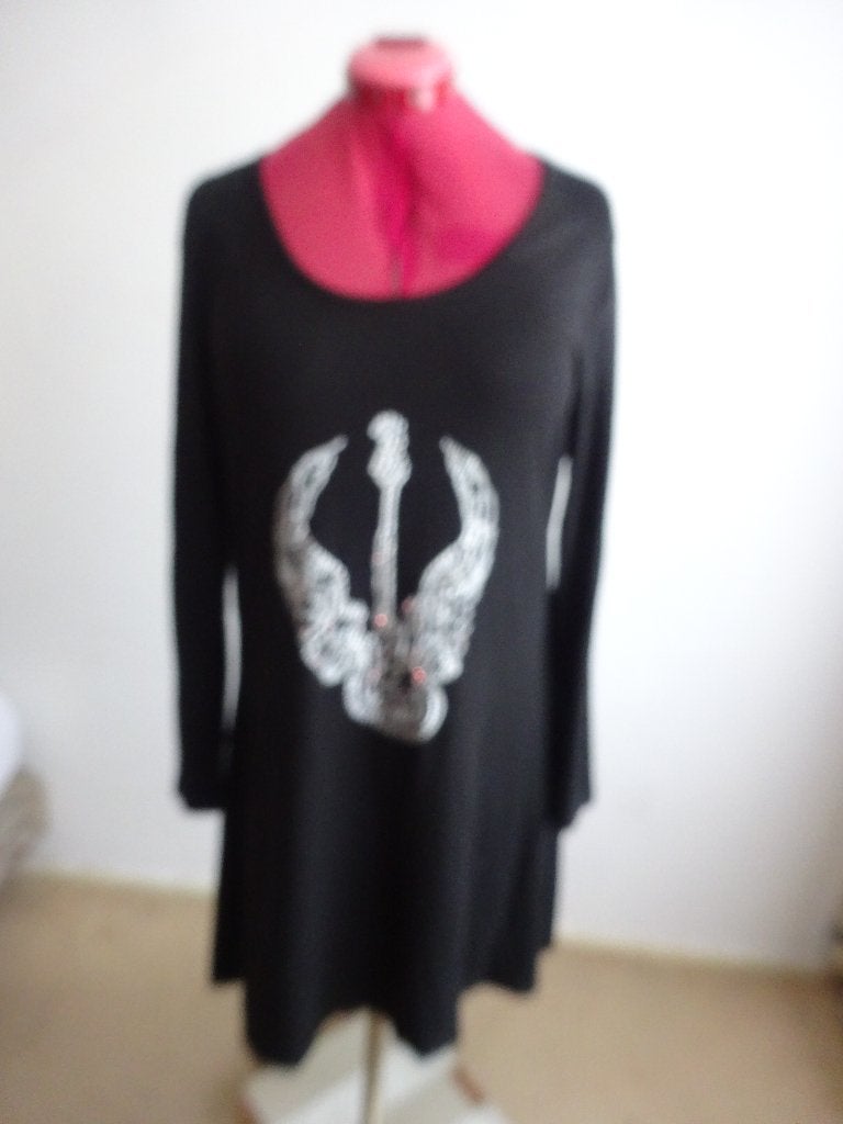 Yoek tuniek-jurk mt 46, Verzenden, Zwart, Maat 46/48 (XL) of groter, Zo goed als nieuw