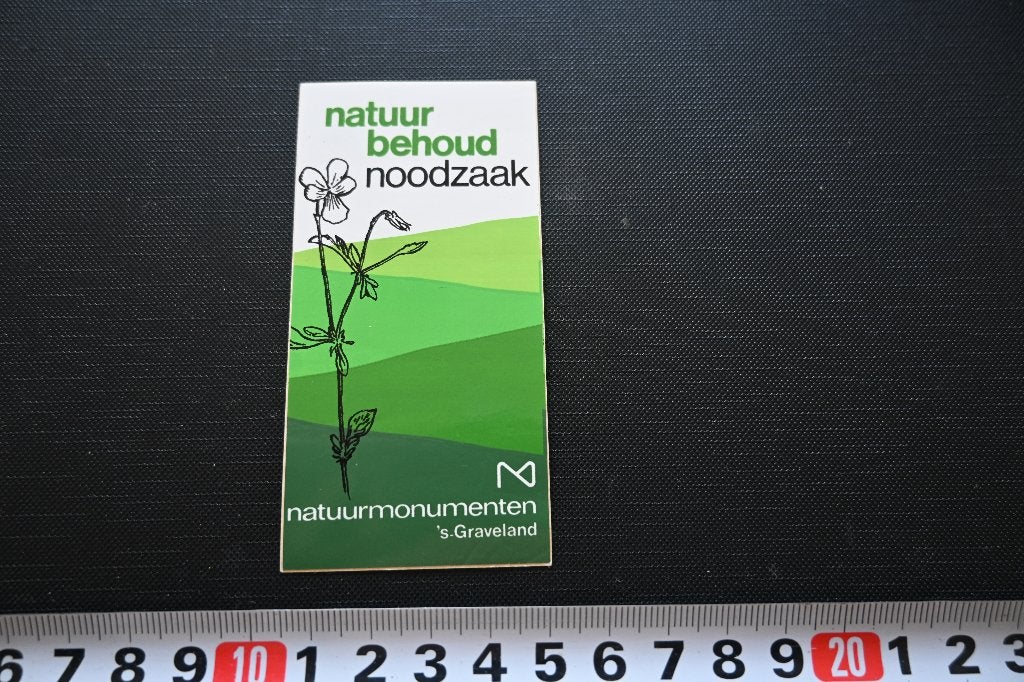 sticker natuurbehoud noodzaak natuurmonumenten 's-graveland*, Verzamelen, Ophalen, Zo goed als nieuw