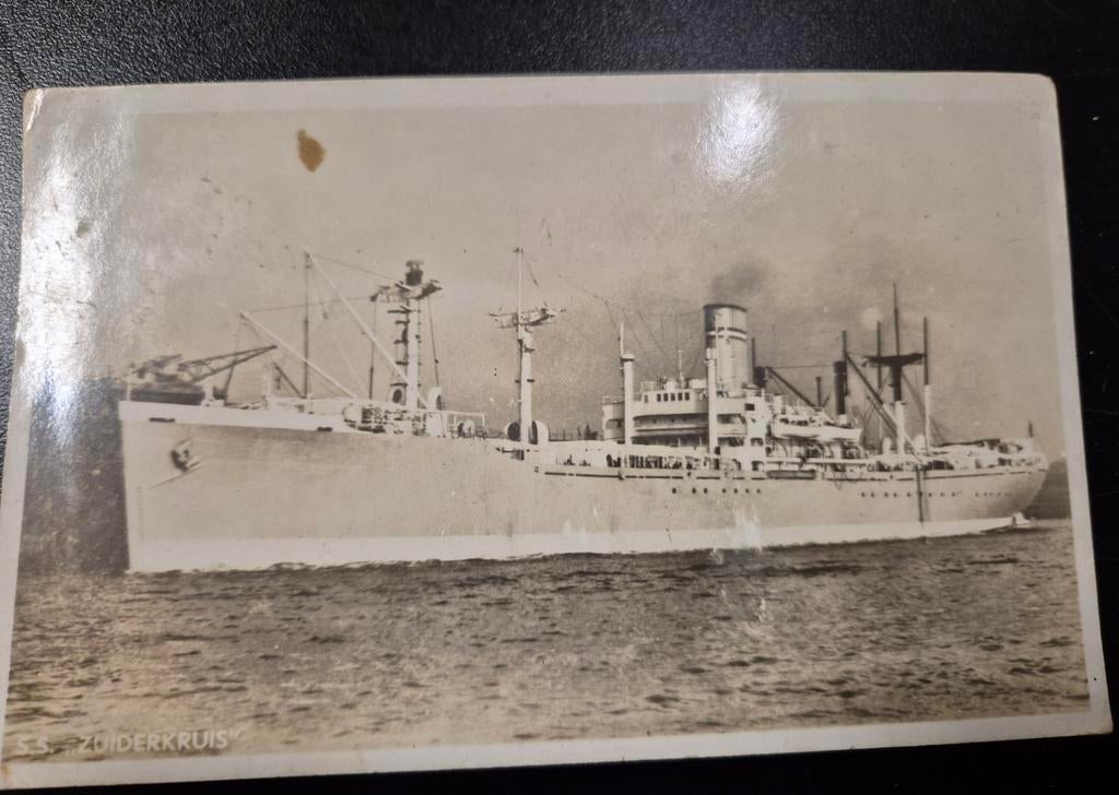 MS. ZUIDERKRUIS KNIL OP NAAR NEDERLAND MILITAIR PORTVRIJ, Ophalen of Verzenden, Landmacht, Nederland, Foto of Poster