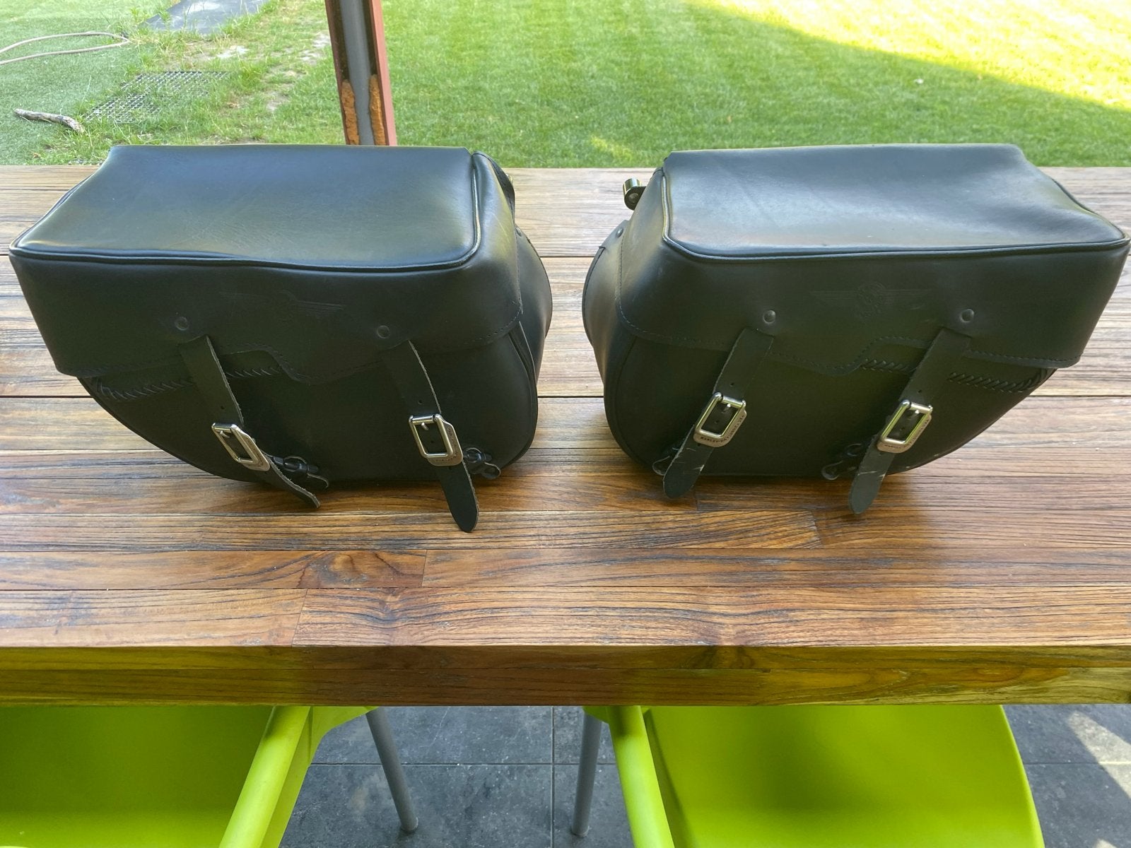 Harley-Davidson lederen zadeltassen (set), Ophalen, Zo goed als nieuw