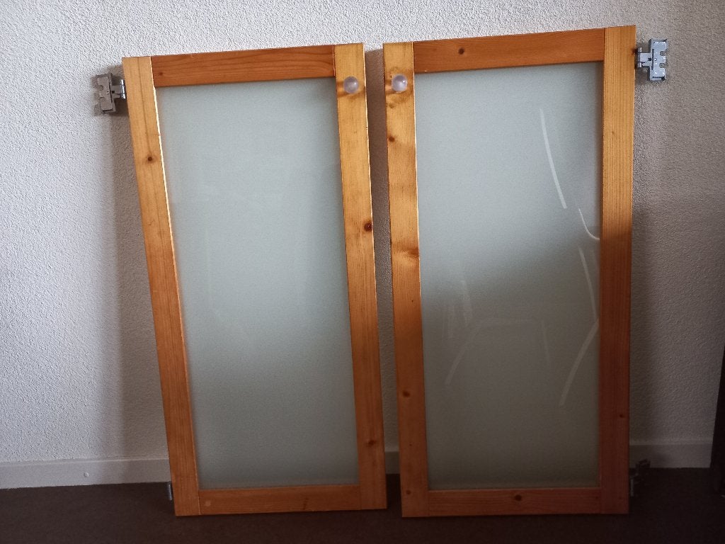 2 LUNDIA Paneeldeuren mat glas 80 cm, Doe-het-zelf en Verbouw, Ophalen, Gebruikt, Overige typen, Minder dan 200 cm