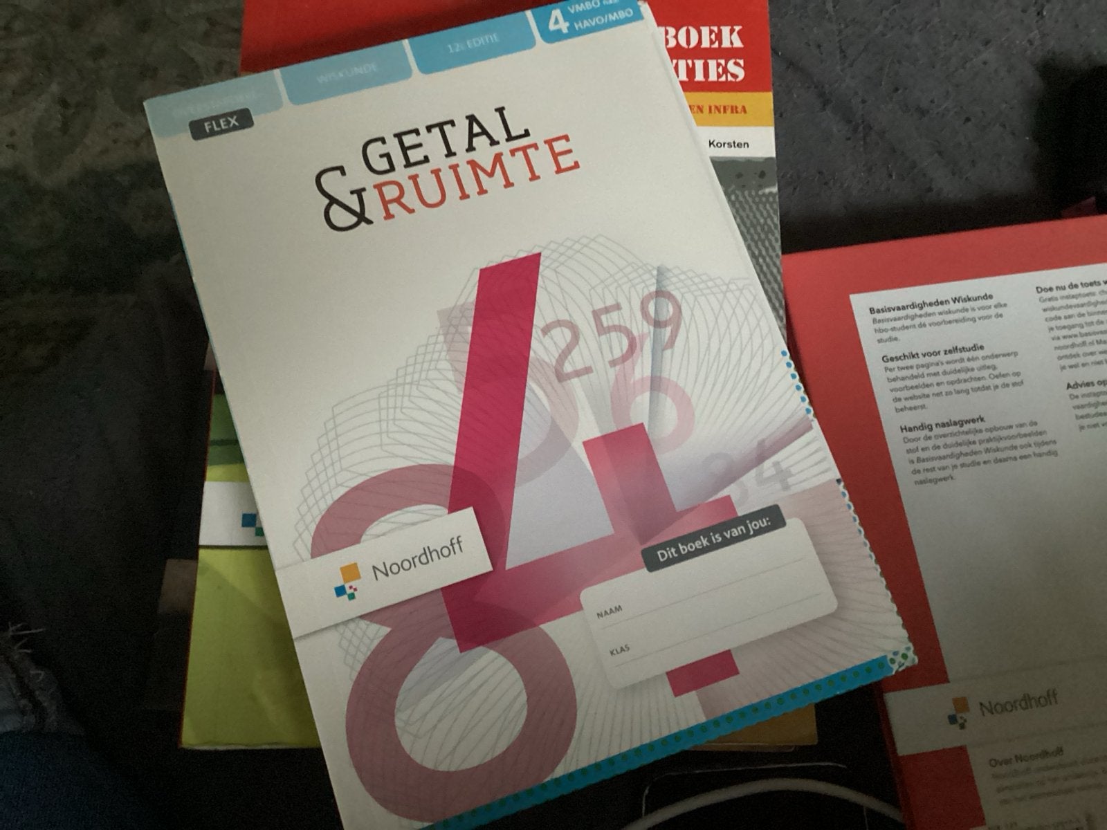 Getal & Ruimte FLEX 4 VMBO KGT Wiskunde Boek Noordhoff, Boeken, Schoolboeken, Zo goed als nieuw, Wiskunde A, VMBO, Ophalen of Verzenden