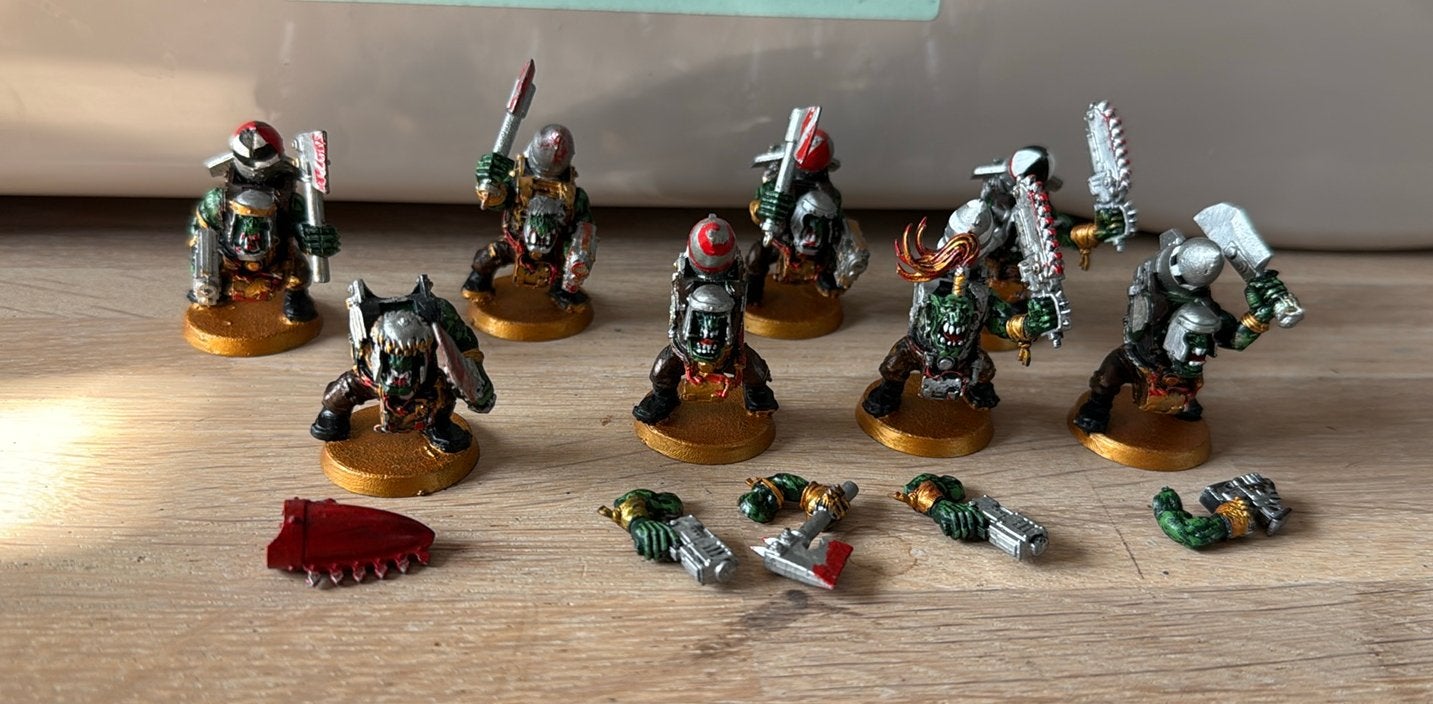 Warhammer 40K 8x Ork Stormboyz (metal), Ophalen of Verzenden, Zo goed als nieuw, Warhammer 40000