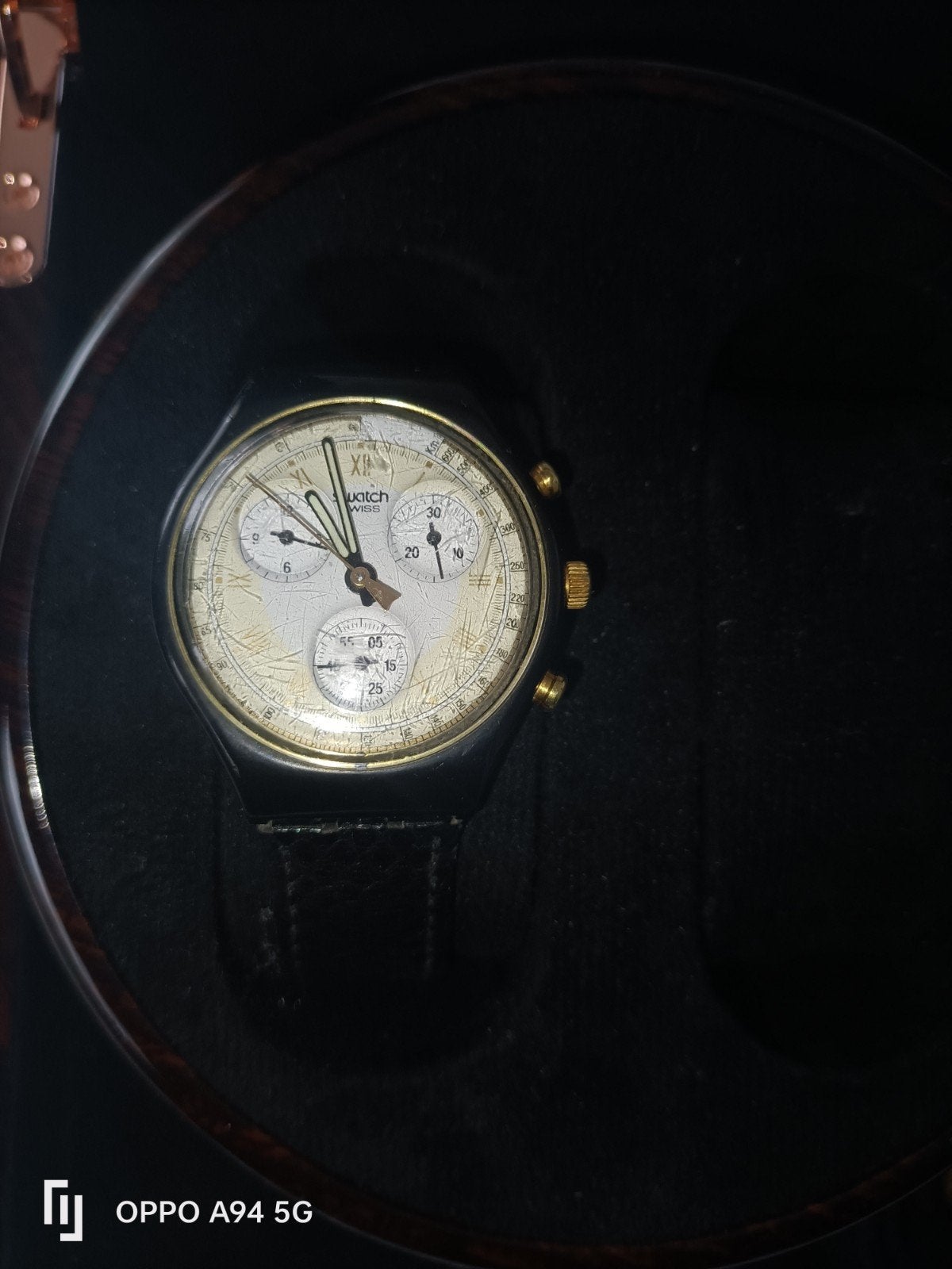 Vintage 1993 Swatch Chrono LODGE SCB111 -, Kunststof, Polshorloge, Swatch, Ophalen of Verzenden