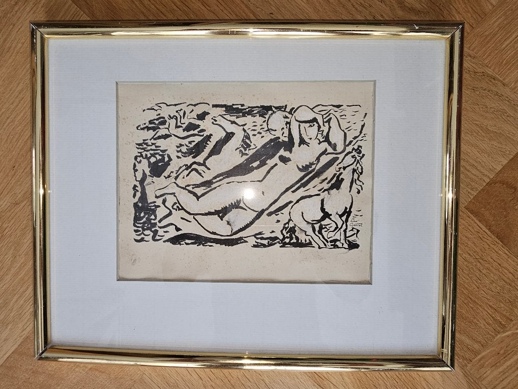 Leo Gestel  Uniek werk  Oost Indische inkt, Antiek en Kunst, Kunst | Schilderijen | Klassiek, Ophalen