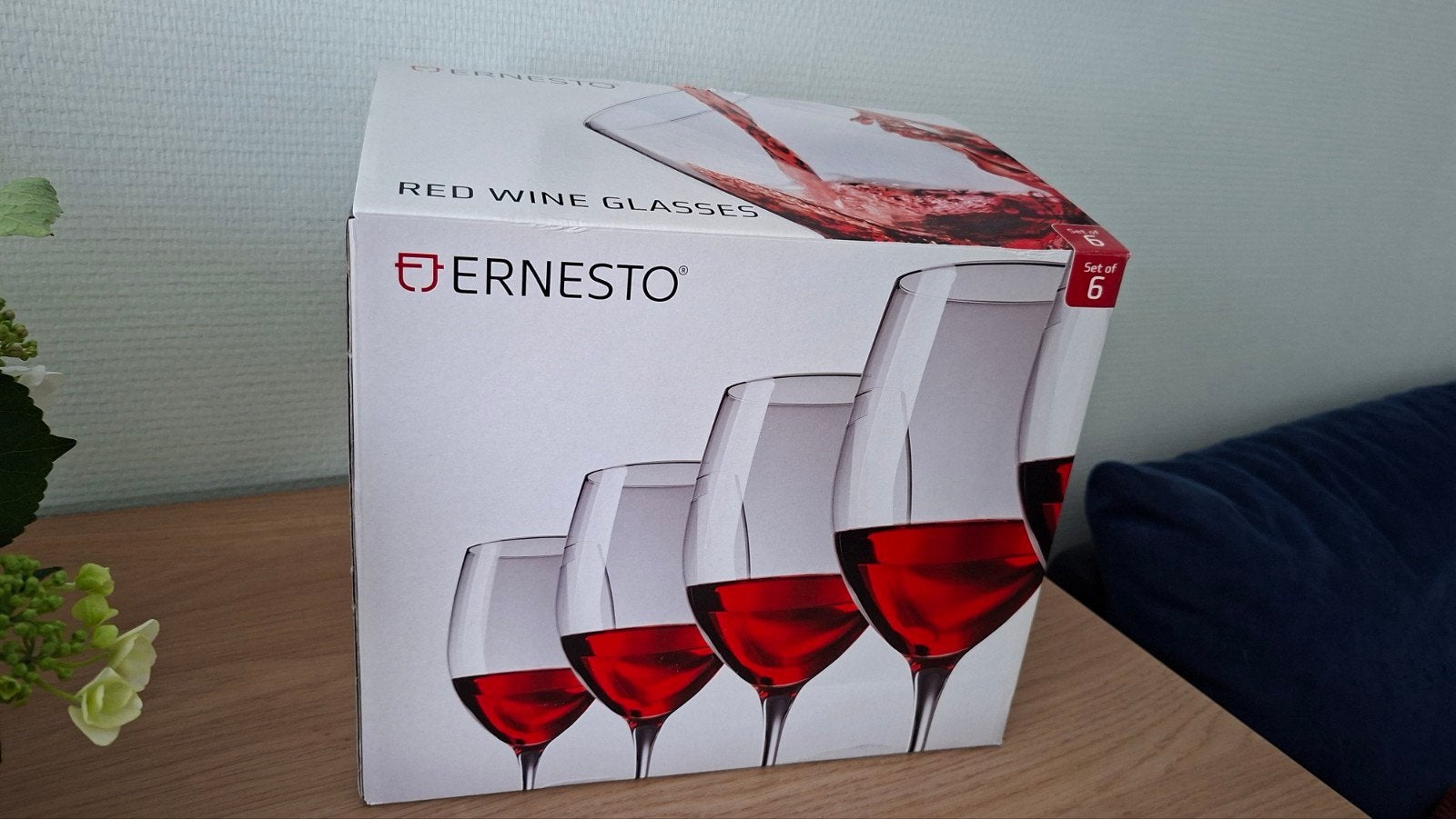 Doos met 6 nieuwe glazen voor rode wijn., Ophalen, Glas of Glazen, Nieuw, Glas