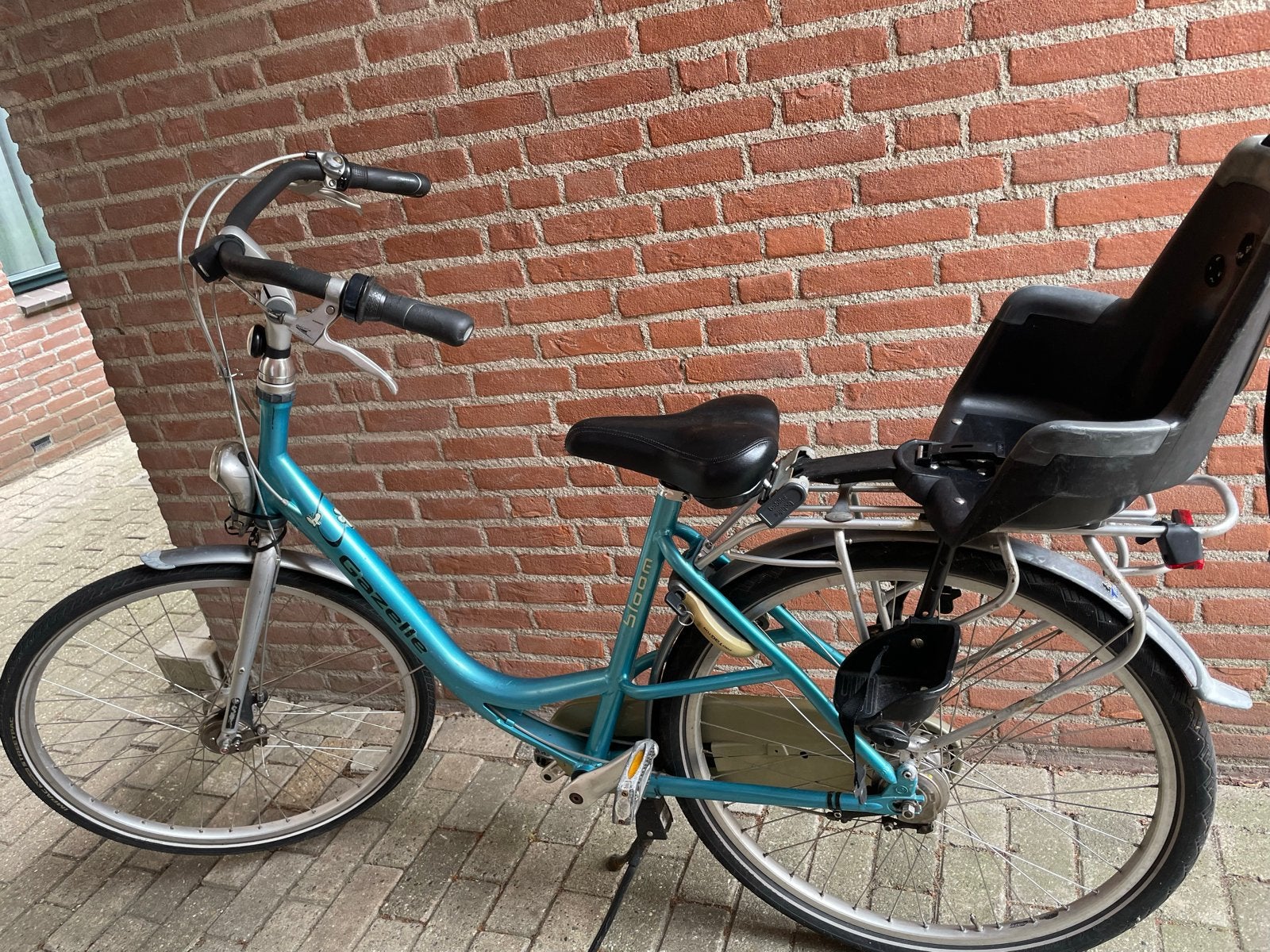 Gazelle Bloom damesfiets met kinderzitje, Ophalen, Velgrem, 50 tot 53 cm, Gazelle