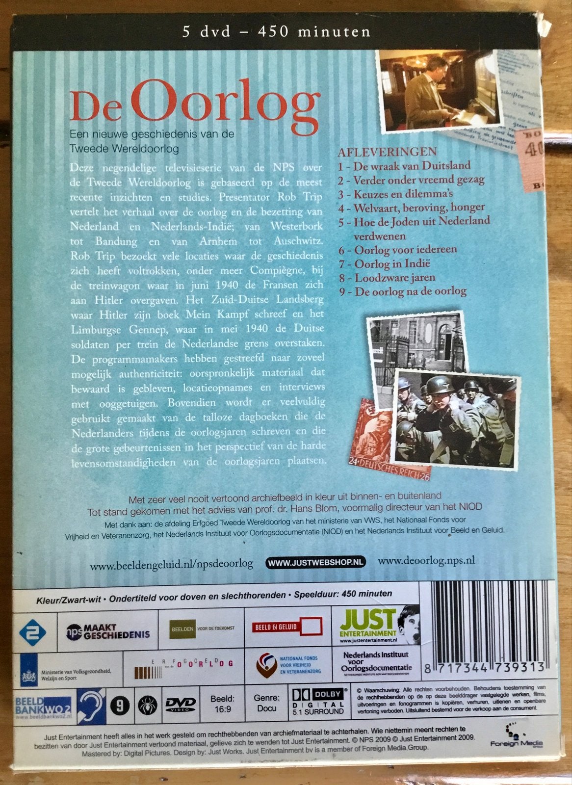 DE OORLOGEN - 5 DVD BOX - EEN TV SERIE OVER 2e WERELDOORLOG, Gebruikt, Oorlog of Misdaad, Nederlands, Vanaf 12 jaar