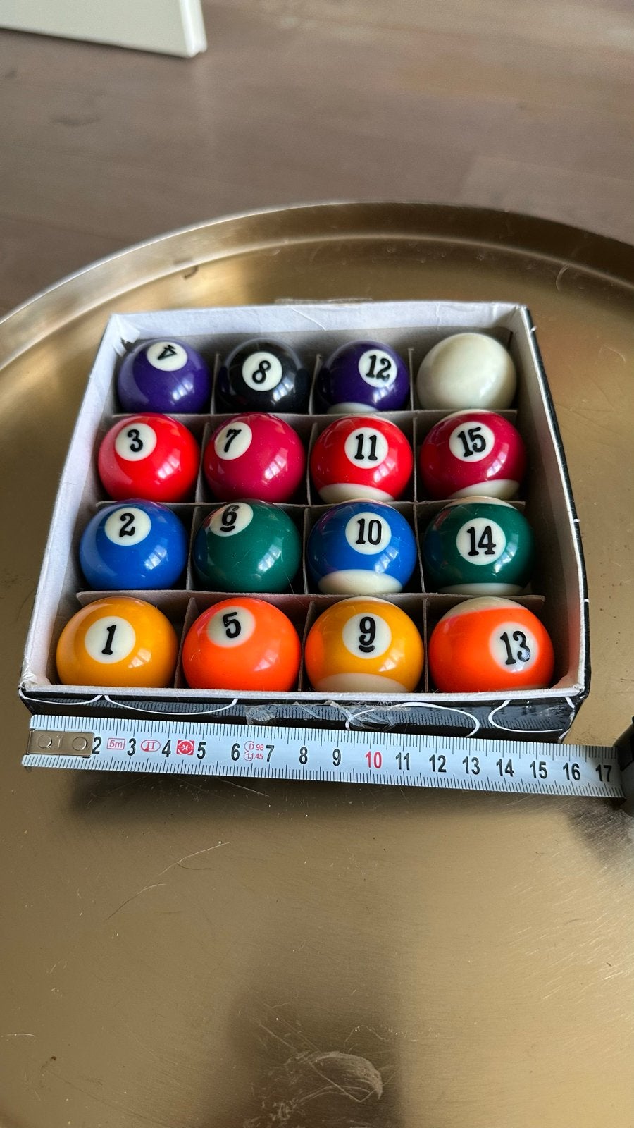 Complete set kleine poolballen in doosje, Ophalen of Verzenden, Gebruikt, Keu of Ballen