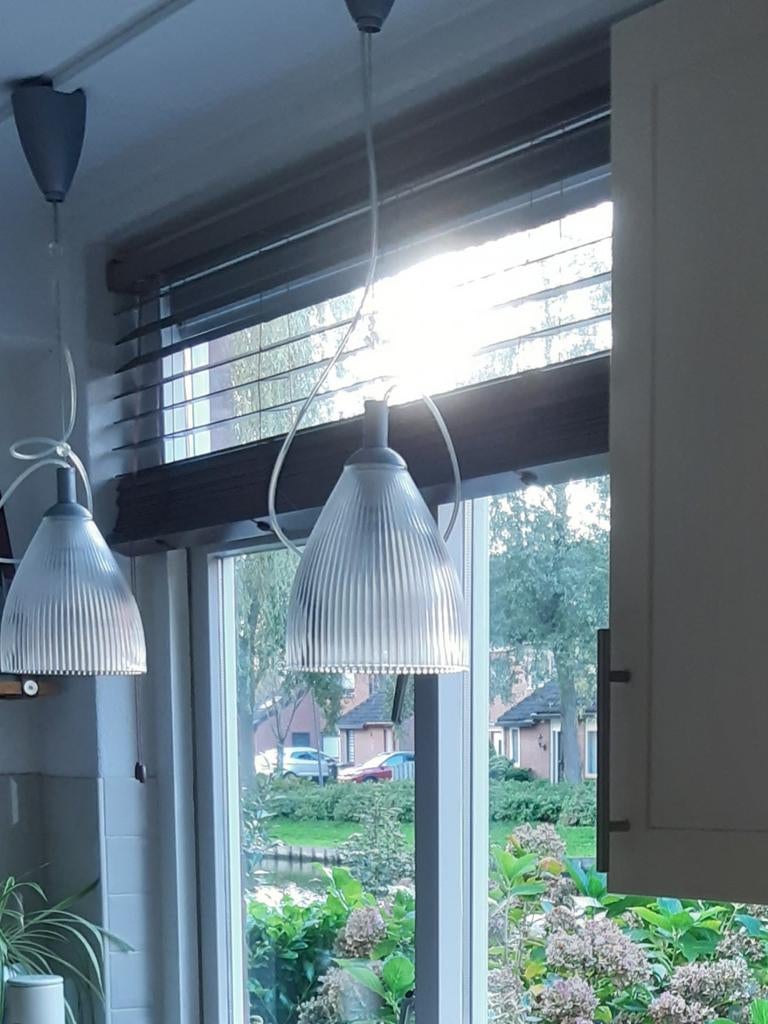 3 Hanglampen ikea, Ophalen, Gebruikt, Glas, Minder dan 50 cm