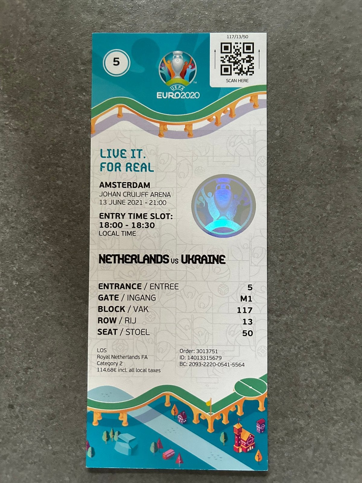 Nederland - Ukraine ticket, Verzamelen, Sportartikelen en Voetbal, Ophalen of Verzenden, Overige binnenlandse clubs, Overige typen